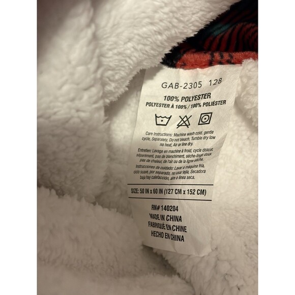 Christmas Plaid Sherpa Fleece Throw Blanket Super Soft 50"x60" Red Green Blk New - Picture 4 of 5